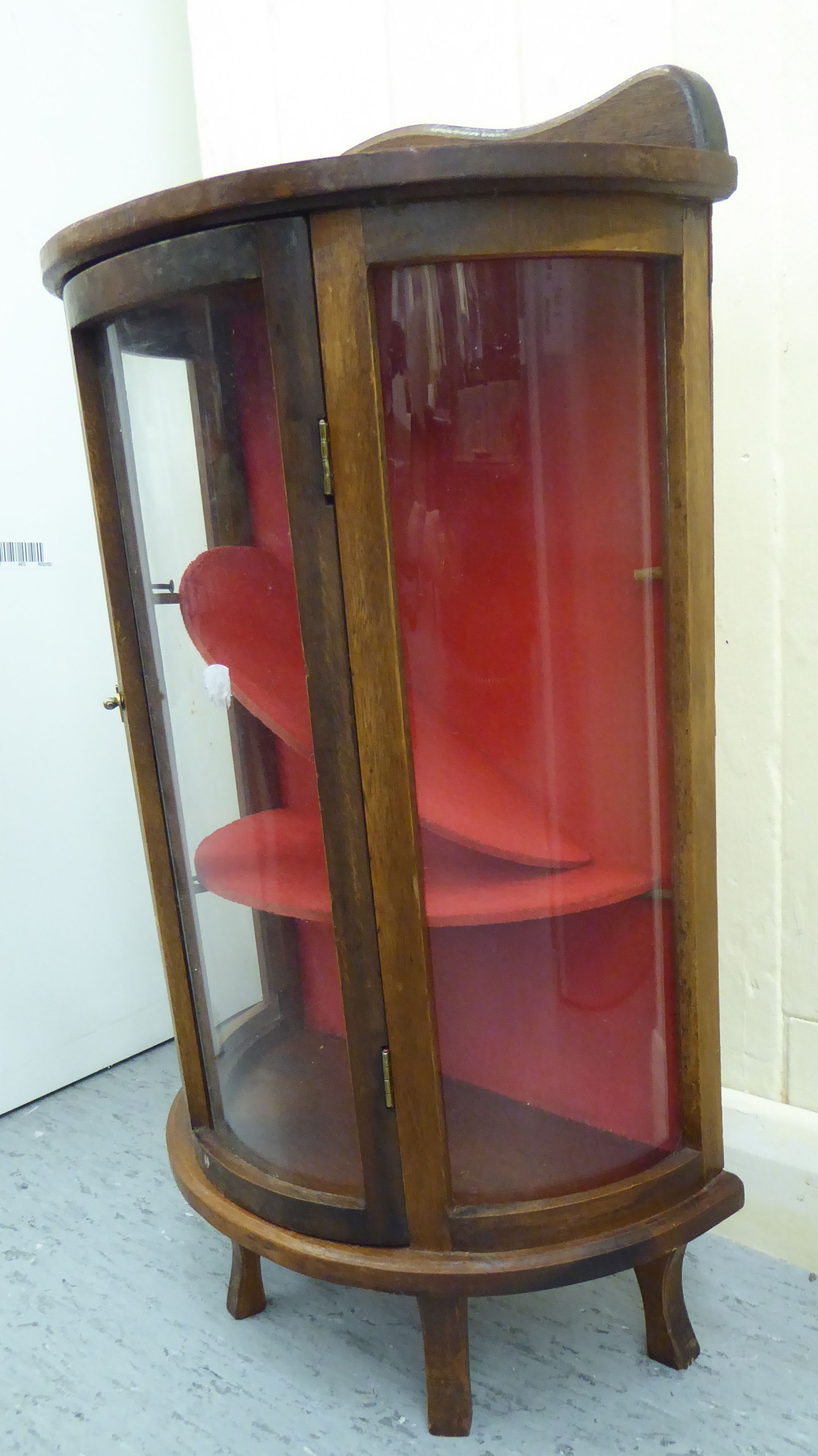 A 20thC mahogany miniature, partially glazed display cabinet, - Image 2 of 2