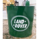 A painted metal petrol can advertising Landrover 12''h BSR