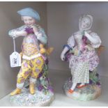 In the manner of Meissen, two early/mid 20thC European porcelain figures,