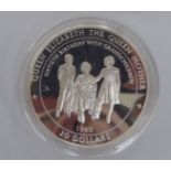 A silver proof 1996 Tuvaluan 20 dollar commemorative coin OS10