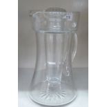 A 1920/30s clear glass lemonade jug and stopper with a star-cut decorated base OS4