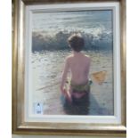 Nicholas St John Rosse - 'Shrimper Resting' oil on board bears a signature 13'' x 17'' framed