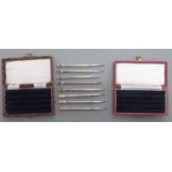 Two similar sets of four Sterling silver cased Bridge pencils boxed 11