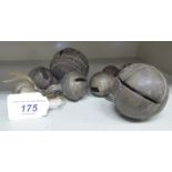 'Ancient' bronze and other iron Croton cattle Bells OS2