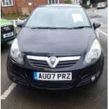 A Vauxhall Corsa SXI 1.2 five door hatchback, in black livery, manual gearbox, registration no.