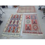 Rugs: to include a Kelim with geometric patterns,
