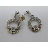 A pair of white gold coloured cubic zirconia set earrings 11