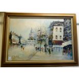 Randall Davey - a Parisian street scene oil on canvas bears a signature 35.5'' x 23.