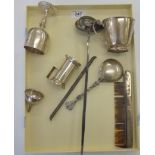 Silvered silver coloured metal items: to include a punch ladle;