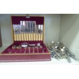 Silver plated and stainless steel flatware: to include Queen's pattern;