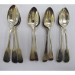 Nine silver teaspoons mixed marks 11