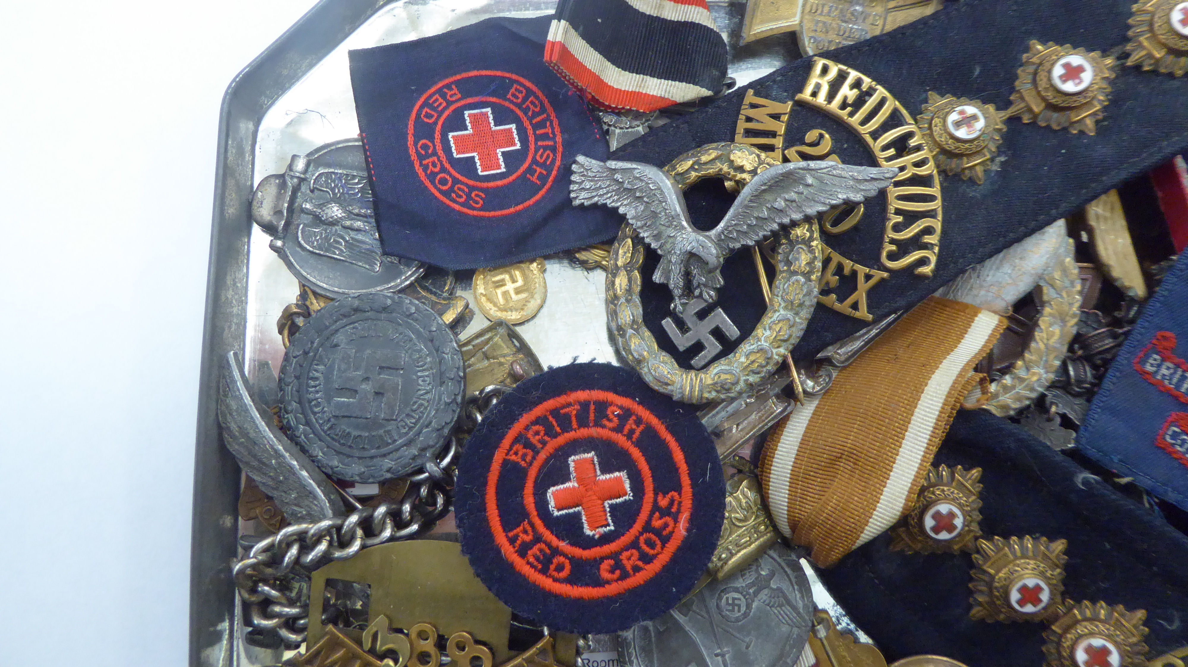 Uncollated German and other military insignia: to include a British Red Cross enamelled badge - Image 5 of 5