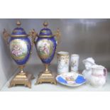 Decorative ceramics: to include a Spode china spill vase 4''h;