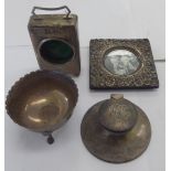 Silver collectables: to include an early 20thC travellers pocket watch stand London 1908 3.