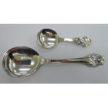 Two similar 1950s Danish silver spoons,