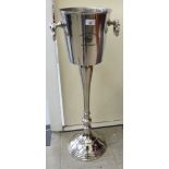 A cast metal floorstanding wine cooler with opposing handles 30''h CA