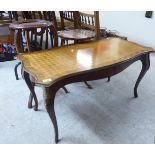 Small furniture: to include a modern mahogany finished and kingwood veneered coffee table,