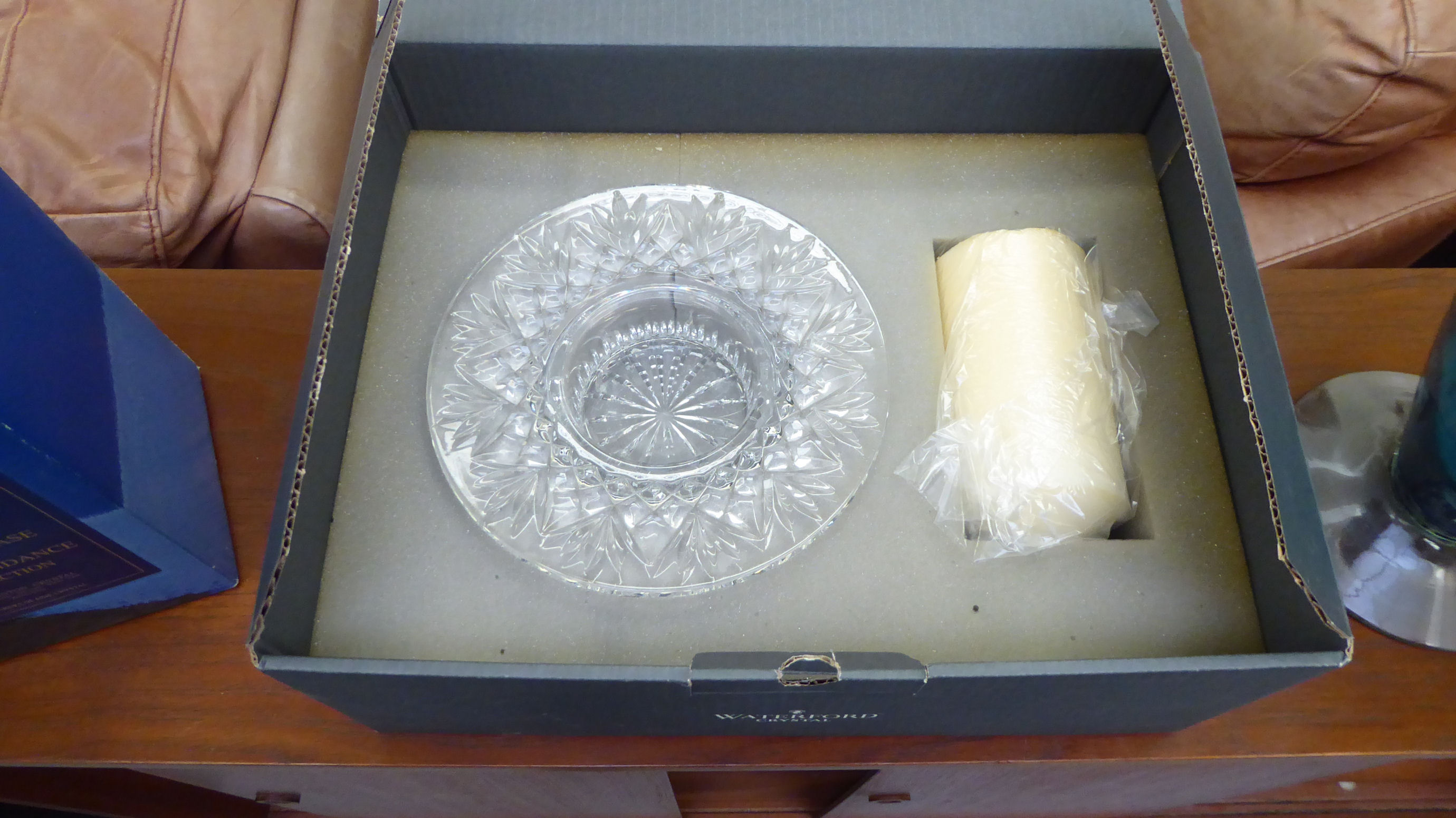 Glassware: to include a Waterford crystal 'Bethany' candlestand 7''dia boxed with unused candle - Image 2 of 2