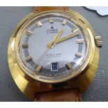 A Cyma Space Gem gold plated cased automatic wristwatch,