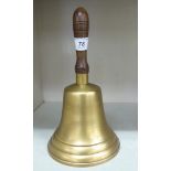 A cast brass school bell,