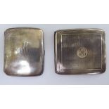 Two dissimilar cushion moulded silver cigarette cases mixed marks 11