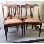 A set of four reproduction William IV Regency style mahogany framed chairs,