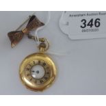 An Edwardian lady's 18ct gold cased half-hunter fob watch,