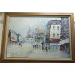 Randall Davey - a Parisian street scene oil on canvas bears a signature 35.5'' x 23.