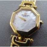A lady's Raymond Weil gold plated wristwatch,