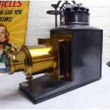 An early 20thC London Made Trademark brass and other metal cased magic lantern, model no.