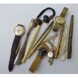 Small collectables and items of personal ornament: to include a 9ct gold cased Avia wristwatch,