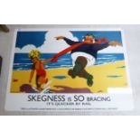 A cast metal sign 'Skegness is so Bracing' 20'' x 28'' BSR