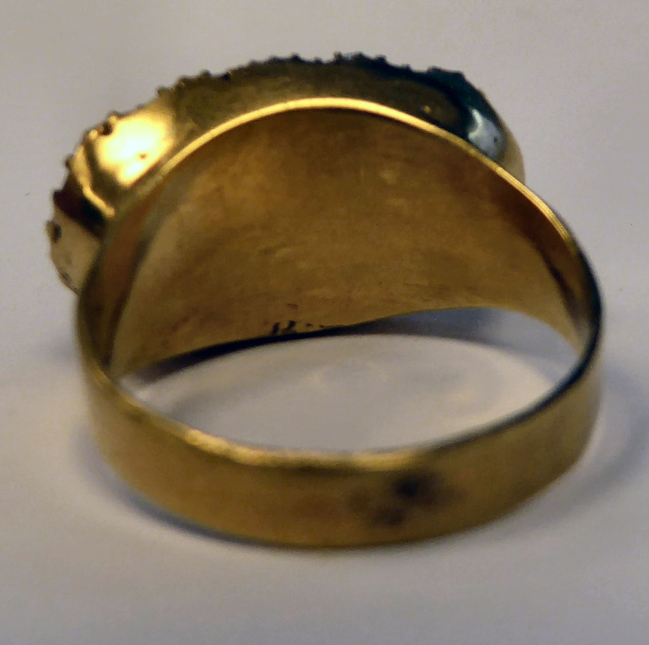 A gold coloured metal ring, set with five diamonds, - Image 3 of 5