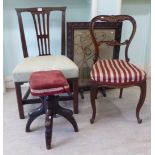 Small furniture: to include a late Victorian ebonised piano stool,