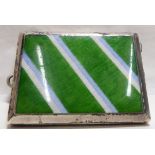 An early 20thC silver bookmatch holder with an enamelled,