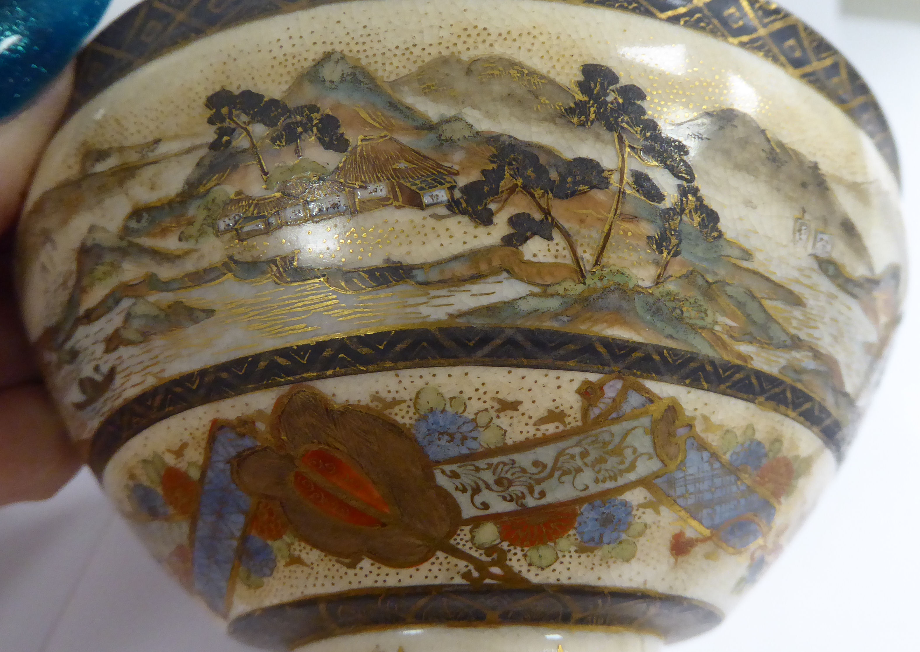 Two similar early 20thC Satsuma earthenware bowls, - Image 6 of 6