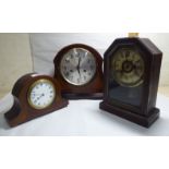 Clocks: to include an Edwardian satinwood inlaid mahogany cased example;