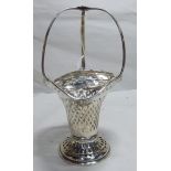 An early 20thC silver basket of flared,