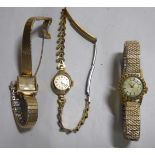 Three ladies watches: to include a 9ct gold cased Avia,