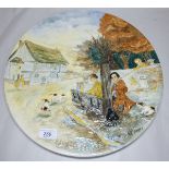 A Burleighware china charger 'The Stocks' by W.