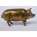 A 'vintage' brass novelty lipstick holder,