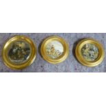 Three mid 19thC Prattware pot lids: to include 'Country Quarters' 4.