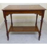 An early 20thC burr walnut finished hall table, the top raised on ring turned,