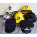 Six Firemen's helmets of various designs