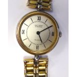 A lady's Van Cleef 18ct gold round cased, wide, flexible roller link bracelet wristwatch,