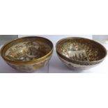 Two similar early 20thC Satsuma earthenware bowls,