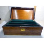 A late Victorian brass inlaid walnut box,