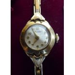 A lady's 9ct gold cased wristwatch,