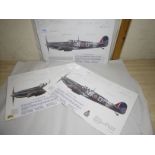 Three RAF Limited Edition prints and Battle of Britain bearing the signatures of those still