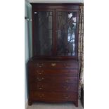 An early Victorian mahogany secretaire bookcase,